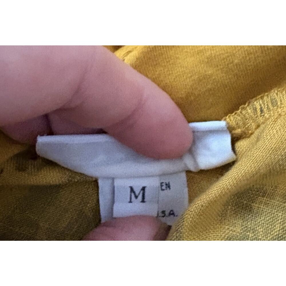 Bryn Walker Linen Maxi Skirt Yellow Black Tie Dye Womens M Beach Lagenlook - Picture 8 of 11
